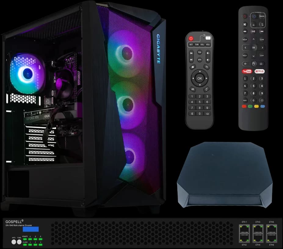 Encoders, transcoders, STBs Android, switches y servidores YeoVeo en rack Encoders, transcoders, STBs Android, switches y servidores YeoVeo en rack